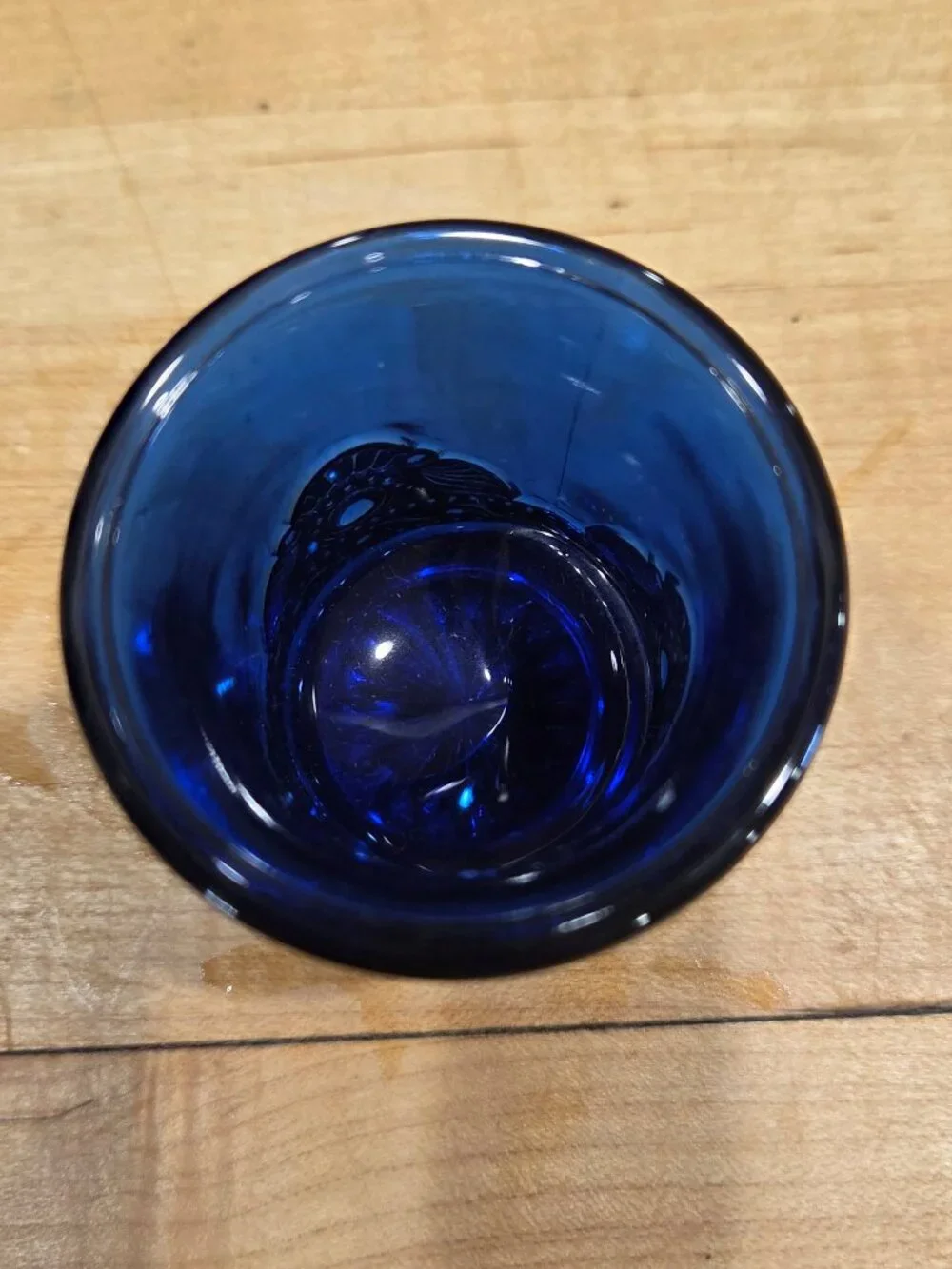 Vintage Cobalt Blue Glass Gold Gilt Toothpick Holder Votive Cup